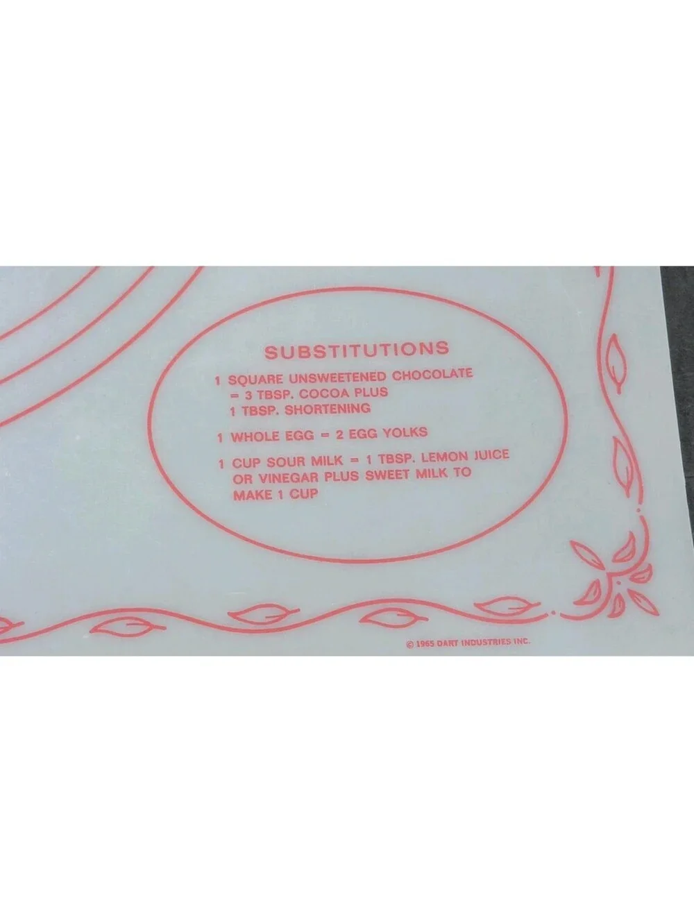 Vtg 1965 Tupperware Pastry Mat Rolling Pie Crust Pizza Dough Tart Baking 18x22